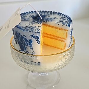 BIRTHDAY CAKE CANDLE BLUE & WHITE LAURA ASHLEY NEW